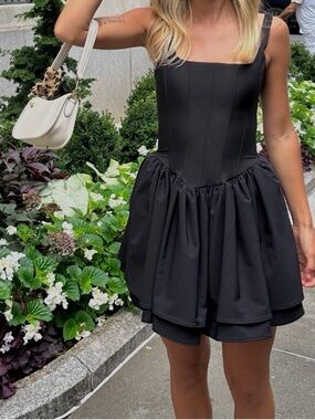 Zara Ruched Corset Dress in Black Size XS Blogger Favorite Summer Party Sexy